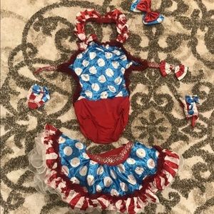 Red white and blue dance costume